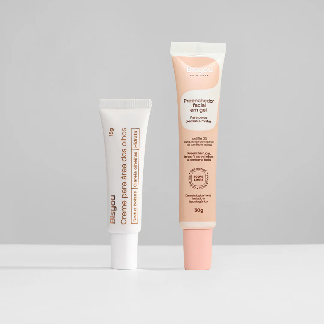 Kit Creme para Área dos Olhos + Preenchedor Facial em Gel – Bisyou