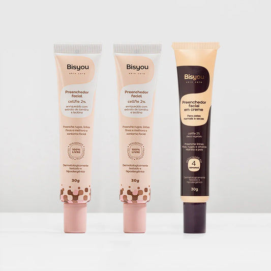 Kit 2 Preenchedores Faciais em Gel + Preenchedor Facial em Creme