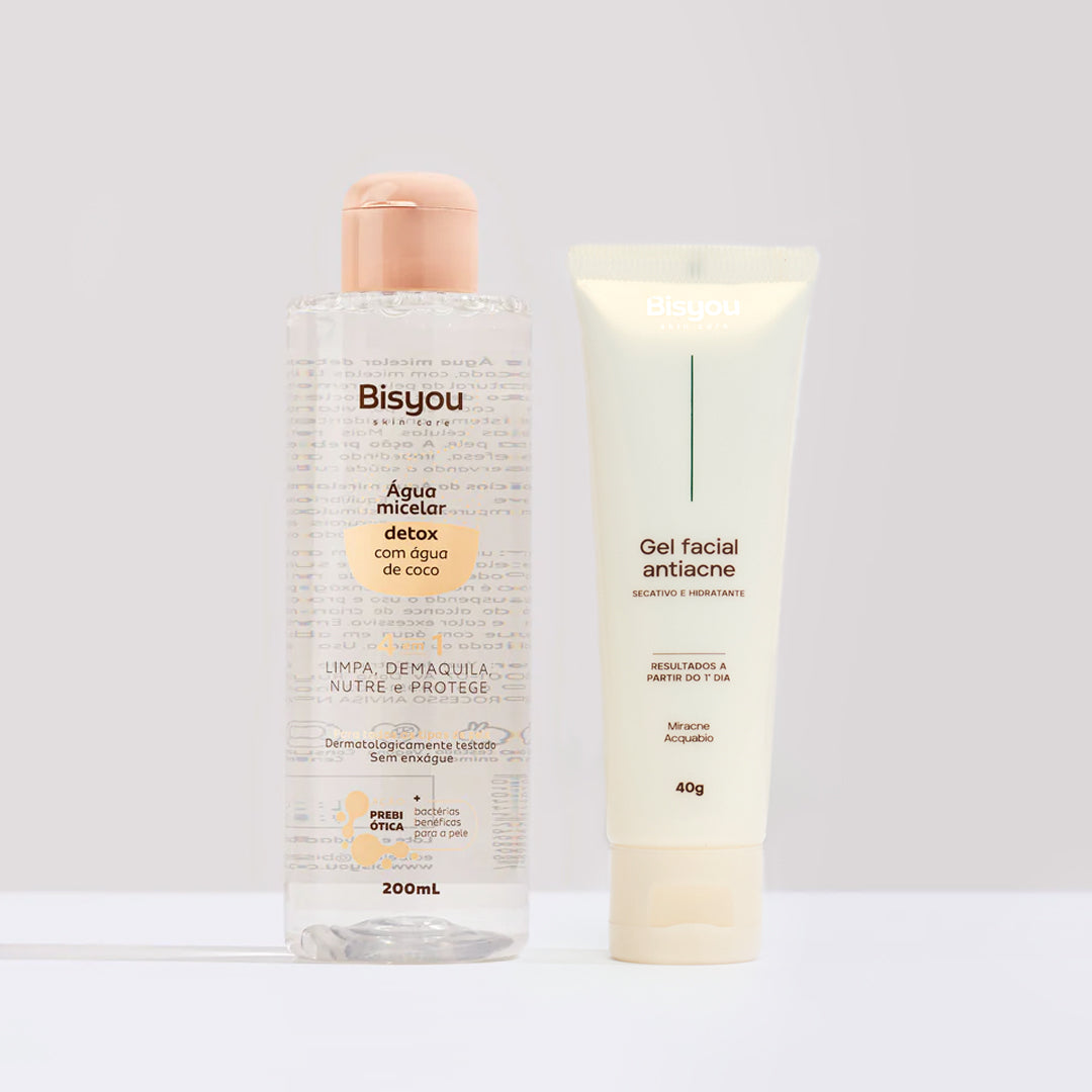 Kit Água Micelar Bisyou + Gel Facial Antiacne