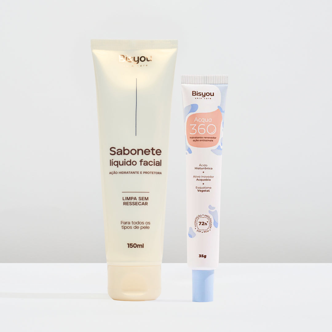 Kit Hidratante Acqua 360 Bisyou + Sabonete Liquido Facial