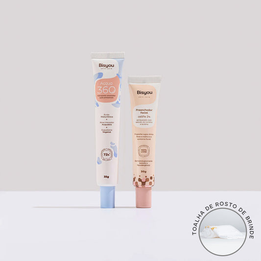 Kit Hidratante Acqua 360 + Preenchedor Facial em Gel + Ganhe Tolha de Rosto