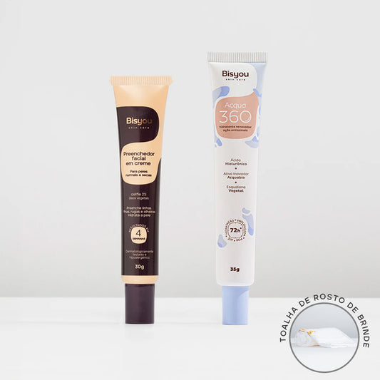 Kit Preenchedor Facial em Creme + Hidratante Acqua 360 + Ganhe Toalha de Rosto