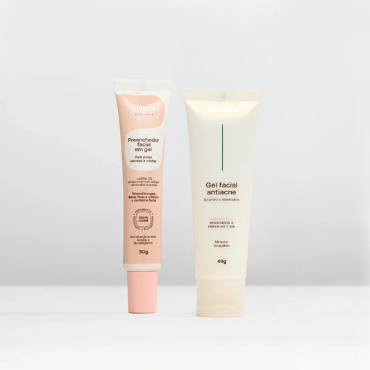Kit Preenchedor Facial em Gel + Gel Facial Antiacne