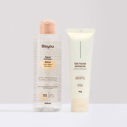 Kit Água Micelar Bisyou + Gel Facial Antiacne
