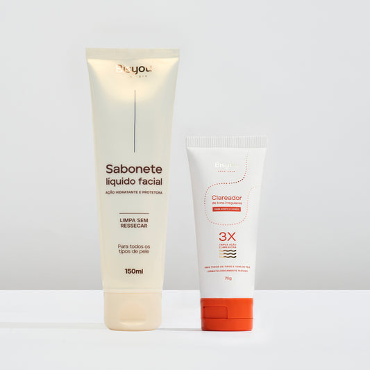 Kit Sabonete Líquido Facial + Clareadores de Tons Irregulares