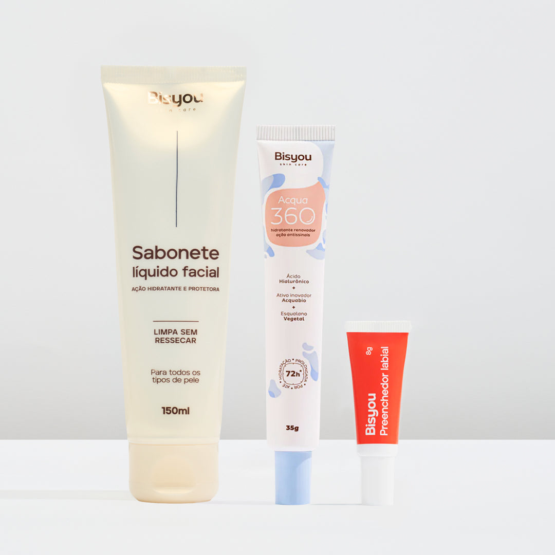Kit Rotina Básica (Sabonete + Hidratante Acqua 360 + Labial Melancia)