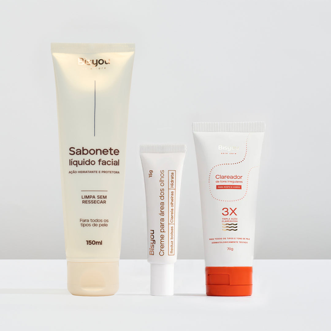 Kit Olheiras e Manchas (Sabonete + Creme Área dos Olhos + Clareador)