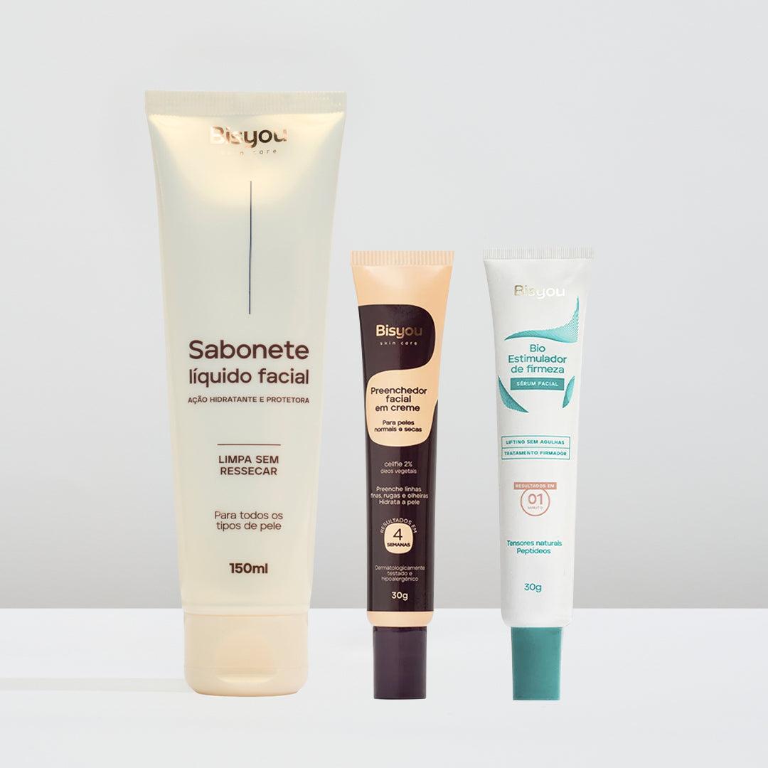 Kit Rugas e Flacidez (Sabonete + Preenchedor em Creme + Bio)
