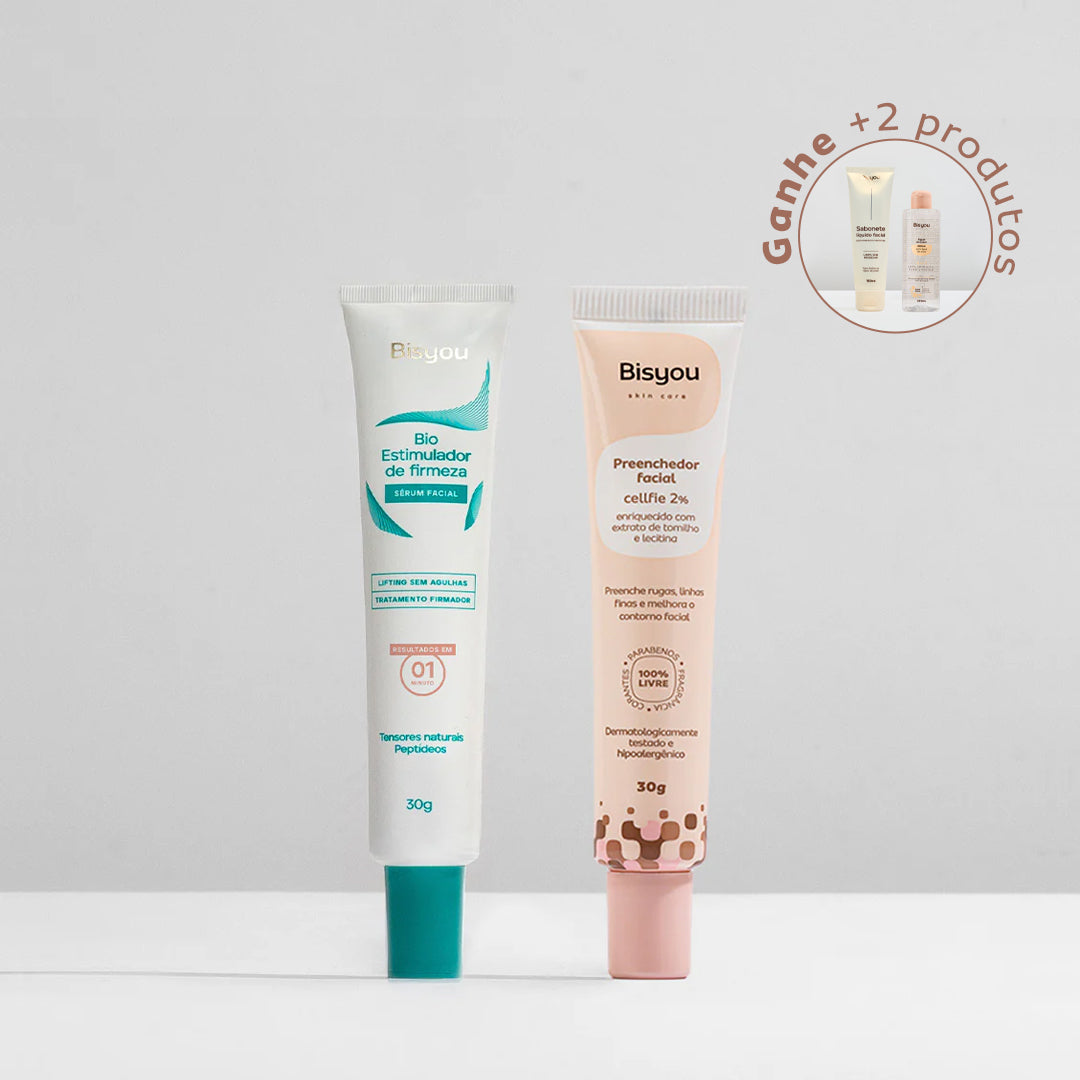 Kit Bio Estimulador + Preenchedor Facial em Gel + Ganhe Sabonete e Água Micelar