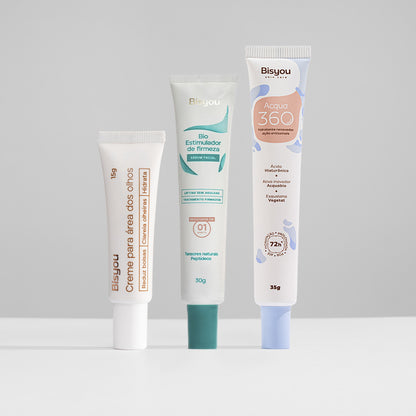 Kit Creme para Área dos Olhos + Hidratante Acqua 360 + Bio Estimulador de Firmeza