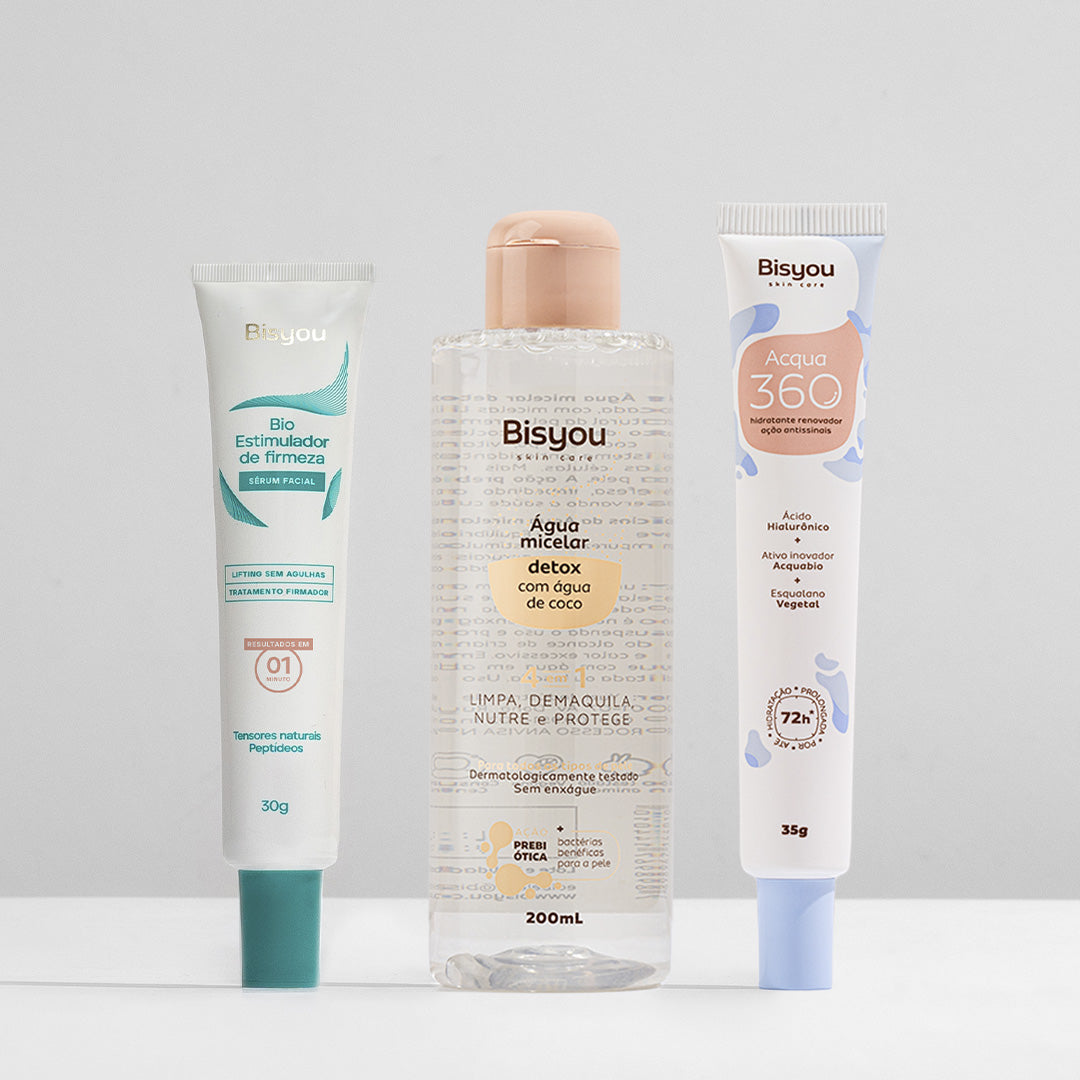 Kit Pré Make (Bio Estimulador de Firmeza + Hidratante Acqua 360 + Água Micelar)