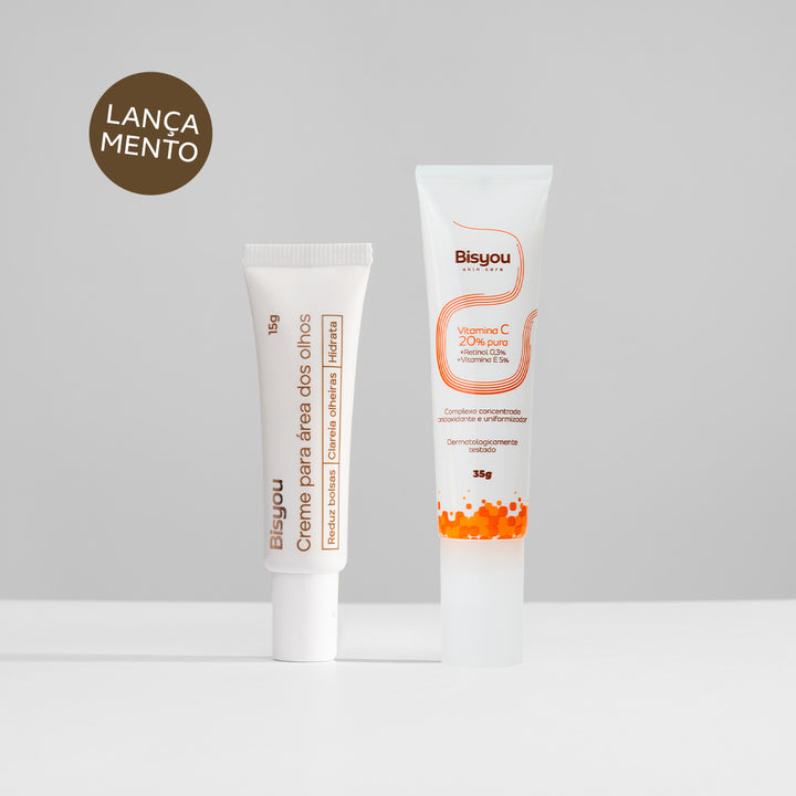 Kit Creme para Área dos Olhos + Vitamina C 20% Pura - Bisyou